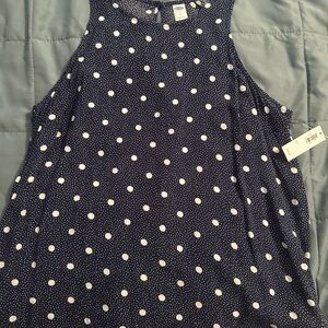 Old Navy Navy Blue Polka Dot Top